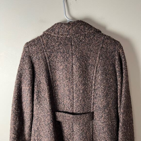 Anne Klein Sz Large Wool Blend Long Pea Coat Brown Women's - Picture 5 of 8